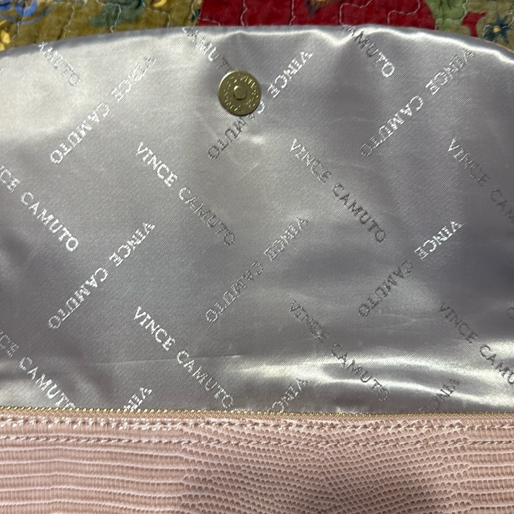 Vince Camuto Pink Cosmetic Bag with Textured Design - Picture 3 of 7